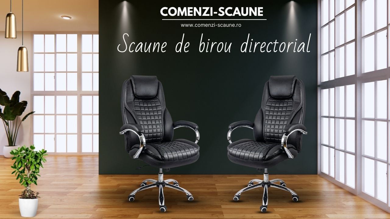 Scaune de birou directorial reglabil și rotativ din piele eco OFF 633